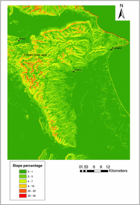 Figure 3. Dry valley slope gradients on the Wolds (Image Copyright: C. Neal).